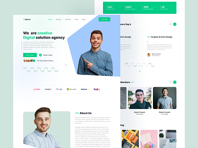 Digital Agency Landing page Design agency service design digital agency figma landing apps landing page mobile application nft saas saas design ui design ux design web ui design website