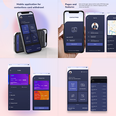 Mobile application for contactless card withdrawal app app design contactless withdrawal app design ui ux