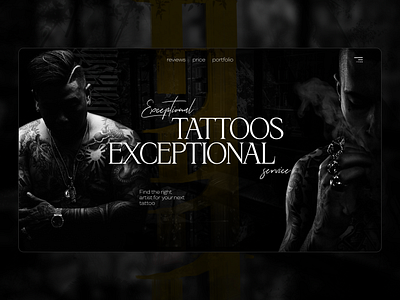 UX/UI design for tattoo studio black and whine design ecommerce web design landing prototype design responsive web design tattoo tattoo studio ui ui design ux web