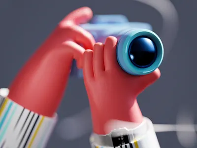 Freezing the moment blender camera hand illustrations minimal muzli perspective photography photoshoot