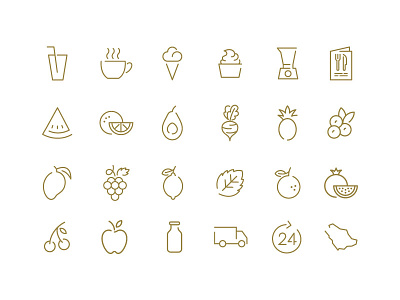 Thaj Icons branding drinks fruit icecream icon juice salad