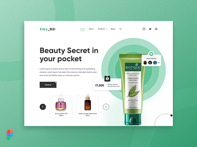 Hero Section -- Beauty-- beauty green green ui hero section landing page ui