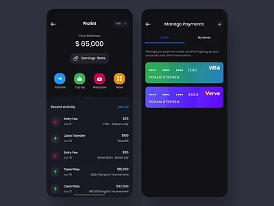 Wallet - Transfer & Add Card add card credit card debit card mobile wallet payment transfer ux design wallet