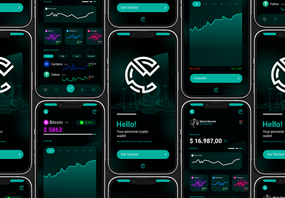 Crypto Wallet | Prototype App | UI/UX app branding design graphic design ui ux