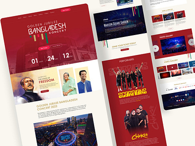 Golden Jubilee Bangladesh Concert Landing Page Design concert concert landing page event landing page event website landing landing page landing ui ui design ui ux design ux web web design