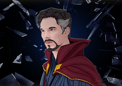 Doctor Strange in the Multiverse of Madness Vector Portrait 3d vector animation avengers cartoon art cartoon your self in vector design doctor strange face illustration face into vector full body vector portrait graphic design illustration marvell multiverse realistic face illustration realistic vector vector illustraion vector your face illustrationjj