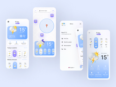 Weather 3d illustration adobe illustratore application blender branding design forecast forecast app graphic design illustration ui ui design uiux uiux design ux ux design vector weather weather app web design