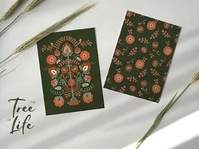 The Tree of Life Set /vol.1/ adobe illustrator adobe photoshop embroidery flower folk folk art illustration ornament ornamental pattern design procreate tree ukraine ukrainian