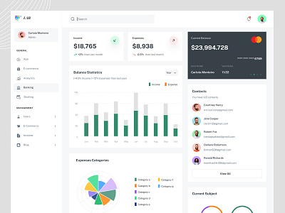 Banking Dashboard Design bank banking chart credit card dashboard dashboard ui desktop finance money ui ui design wallet