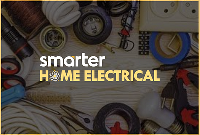 smarter HOME ELECTRICAL electric electrical graphic design home icon logo design maintenance smarter yellow