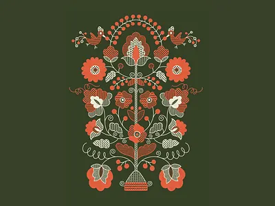 The Tree of Life Set /vol.1/ adobe illustrator adobe photoshop embroidery flower folk folk art illustration ornament ornamental pattern design procreate tree ukraine ukrainian