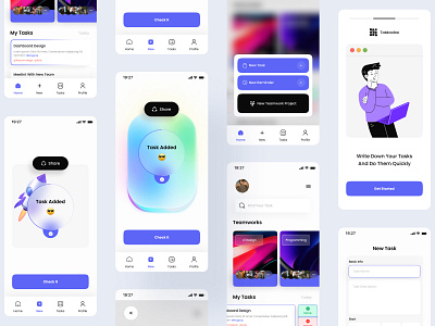 Task Manager App | Ui Kit app kit design figma manager kit manger project management rezanmdesign task task app task kit task management task manager task ui kit to do ist todo todo list ui ui design ui kit ui kit app task