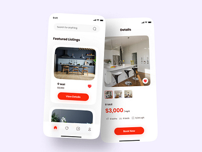Rentall App app app design app interface design desktop view graphic design house rent app interface landing page product design rent app typography ui uiux uiux design ux website website design