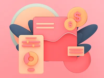 Finances 3D Illustration 3d cinema4d design george illustration mikiashvili minimalistic nft render ui