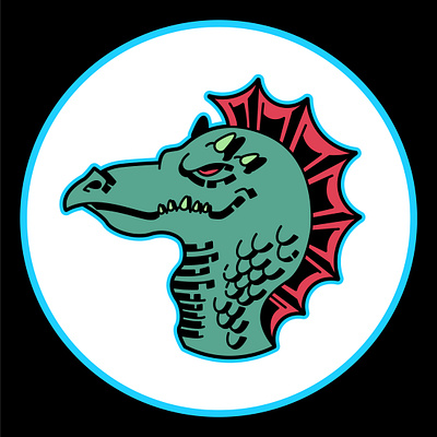 Aquatic RedFin creature dragon stylized
