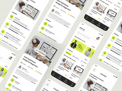 elearn app app design eduction elearn elearn app mobile ui ui design