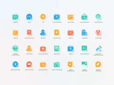 A set of medical app main function icon design app icon medical skeuomorphism ui