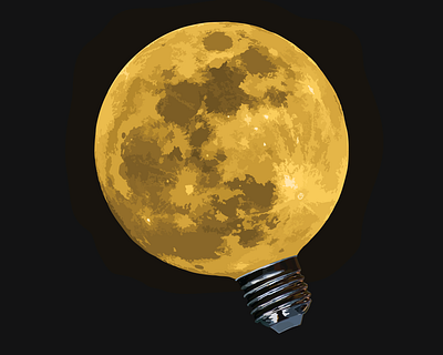 You Know The Lightbulb In The Sky But At Night? absurd adobe adobe illustrator art design digital art digital artists digital painting drawing graphic art graphic artist graphic design graphic illustration illustration juxtaposition logo moon painting space vector