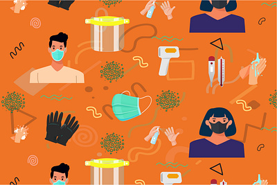 Pattern Health Protocol background branding business collage design gift health illustration pandemic pattern protocol protocol health vector