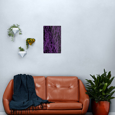 Artistic Purple Metal Print Wall Art art artistic curves fashion furniture lines metal picture print purple seamless violet wall