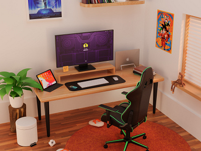 My Work Studio - Blender 3d blender illustration