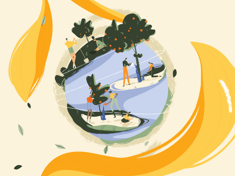 Care about the planet 2d 3d after effects animation character design gif illustration motion graphics ourshack