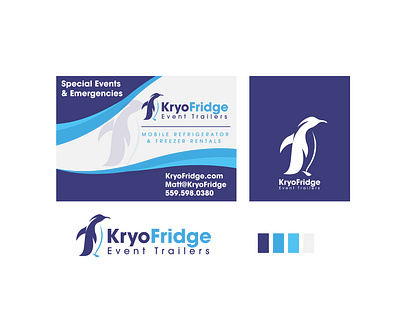 KryoFridge Event Trailers logo app logo creative logo illustration logo logo design penguin penguin logo vector logo