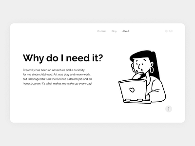 Illustrations Website UI character illustration laptop portfolio thinking ui web website