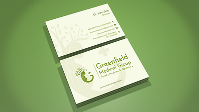 Business Card for Greenfield Medical Group adobe illustrator brand identity business card business card design design graphic design illustration logo logo design medical medical business card minimal modern pharmaceutical pharmaceutical logo professional