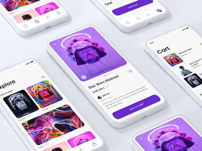 NFT Marketplace iOS App figma graphic design mobile app mobile ui ui ui design uidesign uidesigner uiux ux visual design