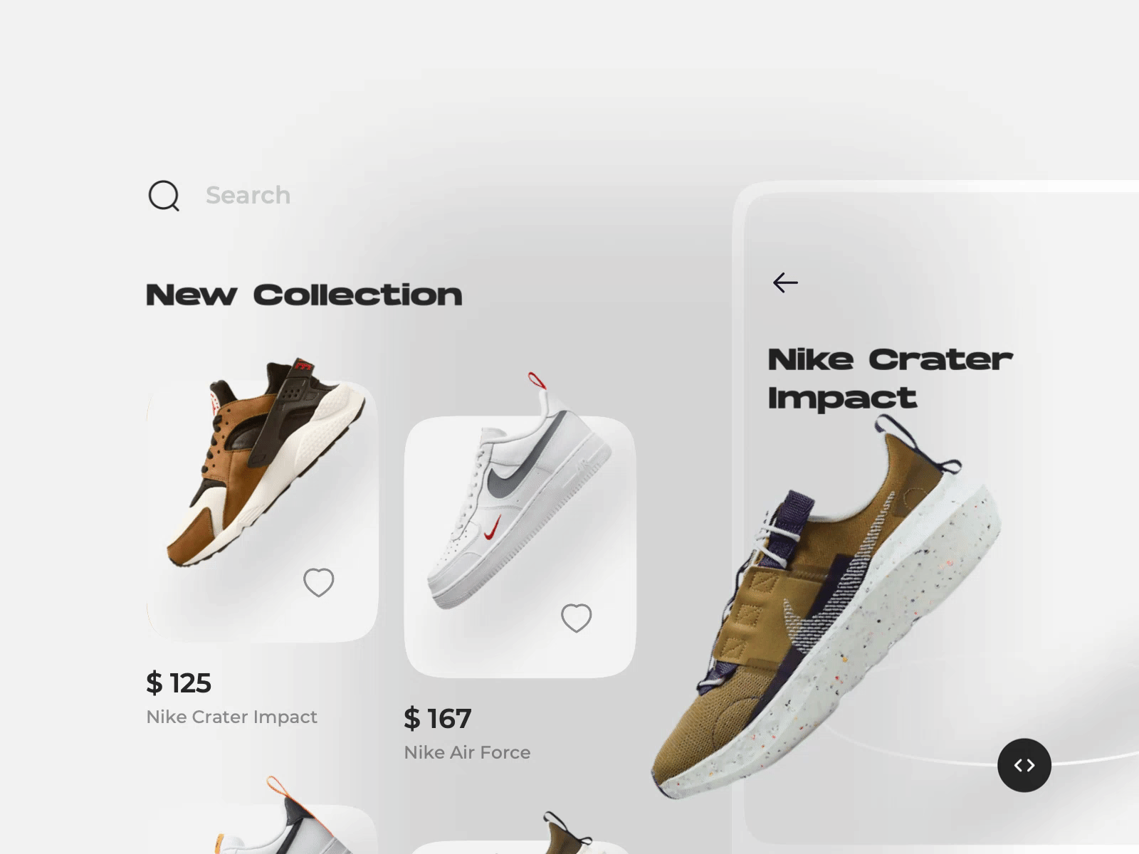 Nike App animation app application brutalism clothing commerce makeevaflchallenge makeevaflchallenge3 mobile nike product redesign shoes shop sneakers store typography ui uiux ux