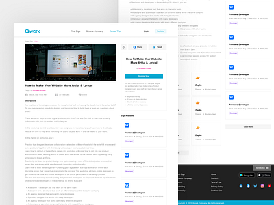 Career Tips - Qwork Website 3d animation branding career clean elegant event explore fintech graphic design job logo motion graphics nft simple tips ui uiux website