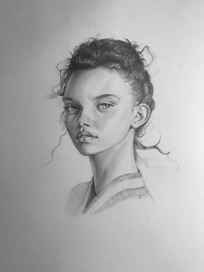 Pencil sketch art girl pencil portrait