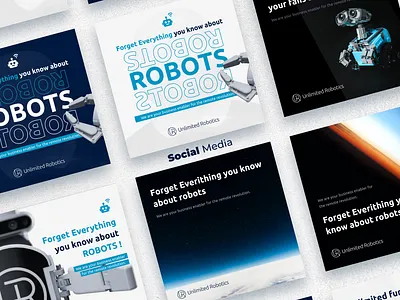 Social Media campaign for Robotics ads advertising calm design designer futuristic graphic design insipred inspiration inspirational minimal post poster relaxing robot robotics ui visual