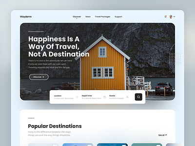 Waydamn booking clean design landing page minimal modern travel travel agency travelling ui ux web web design