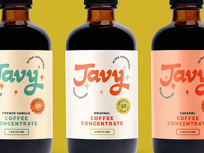 Javy Coffee Label Design bold brand branding coffee custom design hand lettering heritage javy label lettering logo logotype mcm mid century modern modern packaging retro vintage