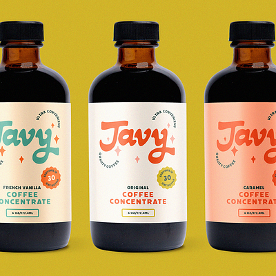 Javy Coffee Label Design bold brand branding coffee custom design hand lettering heritage javy label lettering logo logotype mcm mid century modern modern packaging retro vintage