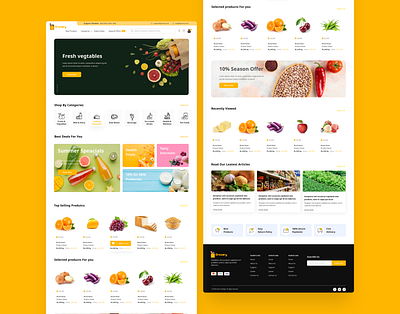 Grocery web application design grocery interface shopping ui ux web design webapp webapplication yellow