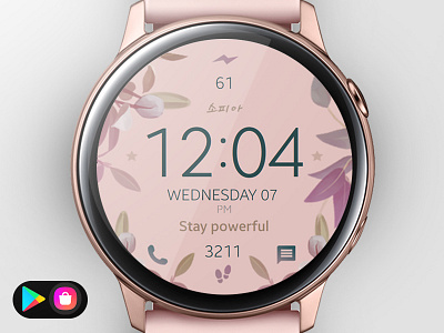 Rose Motivation Watch Face design digital electronics galaxy watch graphic design illustration minimal motivation pink rose samsung smart tech technology ui watch watch face watchface wear os wearable