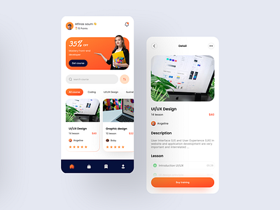 Online Course App course design e learning e learning education figma learn learning mobile app online course study trend ui uiux design ux