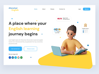 After School Learning Website 3d animation app behance branding design dribble english graphic design illustration learning logo motion graphics study travelapp ui ui design ux ux design website