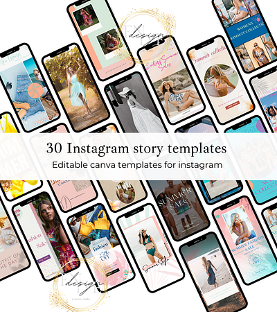 Summer Fashion Instagram Stories Template branding canva creativemarket design fashion graphic design instagram social media template