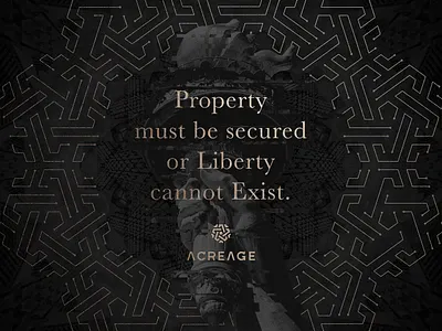 Acreage Coin / Advertising campaign altcoin art direction bitcoin black gold blockchain branding corporate identity cryptocurrency geometry graphic design graphiste freelance logo pattern real estate statue of liberty