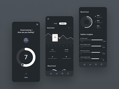 Mood analysis mobile app design app appdesign appdesigner branding darkui design designer figma figmadesign graphic design graphicsdesign trending ui uidesign uidesigner ux uxdesign uxdesigner webdesign webdesigner