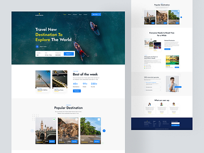 Glorytravel - Travel Landing Page 2022 clean clean ui creative design explore landing page minimal modern responsive style guide tour tour landing travel travel landing trendy trip typography uiux web design