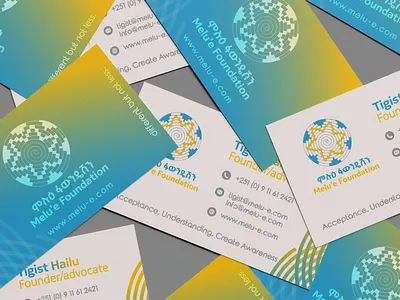 Autizm foundation business card design art branding design flat graphic design illustration illustrator logo nahom shiferaw typography vector