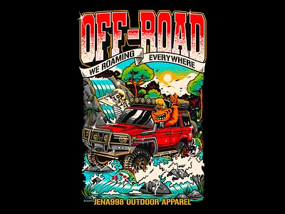 OFF-ROAD JEEP - VECTOR ILLUSTRATION 4x4 art branding design graphic design illustration jeep logo nature outdoor outdoor gear vector wander