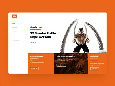 Workout Landing aesthetic basic branding clean colors crossfit gym inspiration landing lofi minimal modern nepal nepali orange ui ux warm web workout