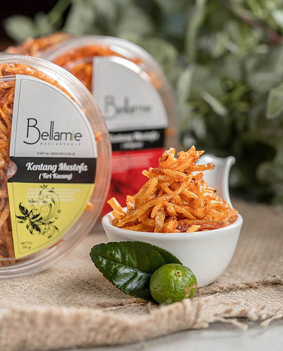 Bellamie Potatoes Label Packaging design graphic design label packaging