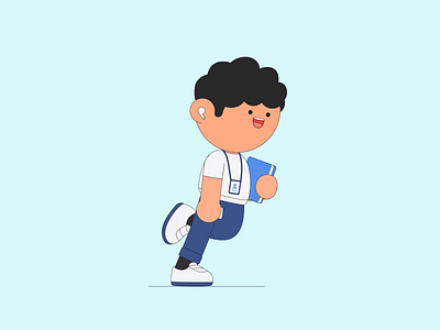 上班族奔跑Office workers ae animation character file illustration offic workers run work plate